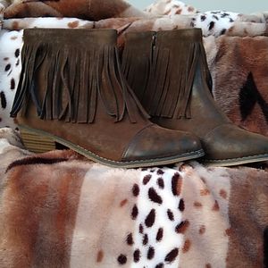 Brand new fringe booties